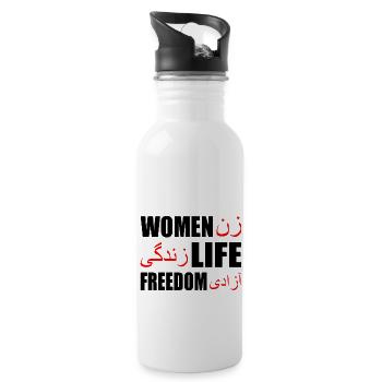 Women life freedom - Trinkflasche mit integriertem Trinkhalm - Weiß - Rechts