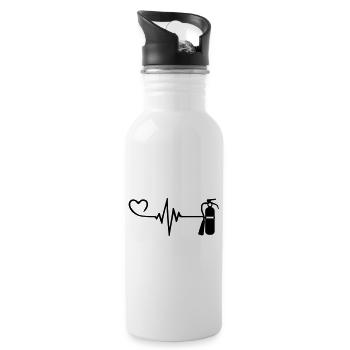 Extincteur Pulse Heart Love - Gourde avec paille intégrée - blanc - Droite