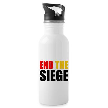 End the siege - Water bottle with straw - white - Right