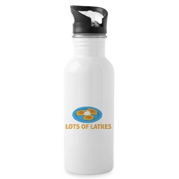 Jewish Happy Hanukkah Lot Of Latkes Costume - Trinkflasche mit integriertem Trinkhalm - Weiß - Rechts