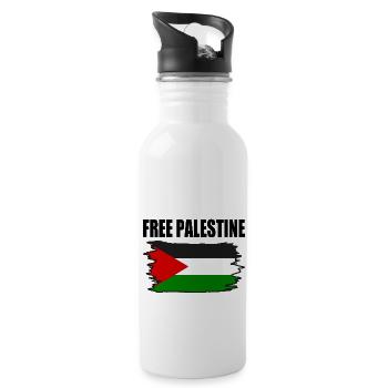 Free palestine - Gourde avec paille intégrée - blanc - Droite