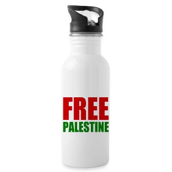 Free palestine - Gourde avec paille intégrée - blanc - Droite