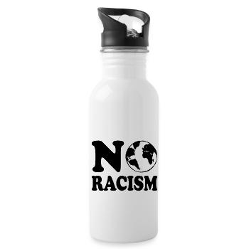 No racism - Trinkflasche mit integriertem Trinkhalm - Weiß - Rechts