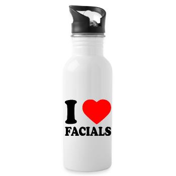 I love facials - Water bottle with straw - white - Right