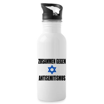 zusammen gegen antisemitismus - Trinkflasche mit integriertem Trinkhalm - Weiß - Rechts
