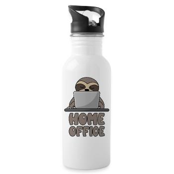 Homeoffice - Trinkflasche mit integriertem Trinkhalm - Weiß - Rechts