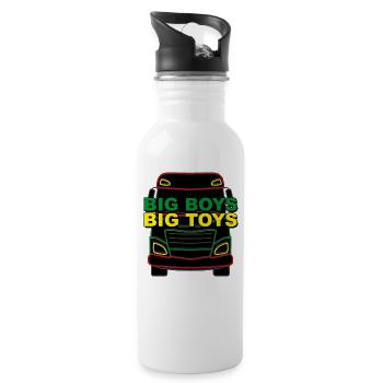 Camion, camion, camion, camion, bourdonnement - Gourde avec paille intégrée - blanc - Droite