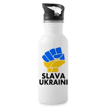 Ukraine - Gourde avec paille intégrée - blanc - Droite