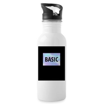 Basic - Water bottle with straw - white - Right