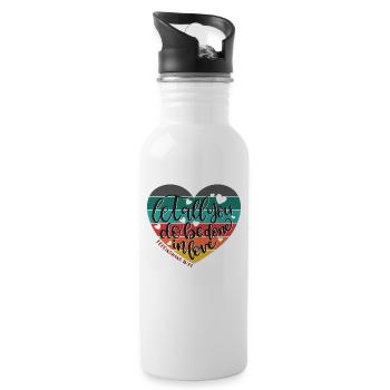 Christian Design Que tout ce que vous faites soit fait dans l’amour 2 - Gourde avec paille intégrée - blanc - Droite