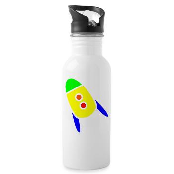 Raketenkind ok - Trinkflasche mit integriertem Trinkhalm - Weiß - Rechts