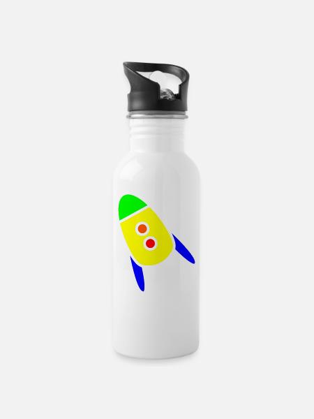 rocket enfant ok - Gourde avec paille intégrée - blanc