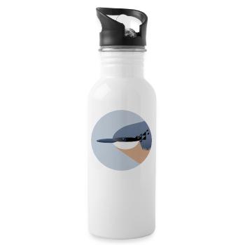 Kleiber Vogel / Porträt - Trinkflasche mit integriertem Trinkhalm - Weiß - Rechts