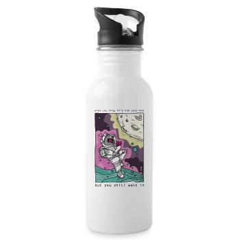 You want it - Trinkflasche mit integriertem Trinkhalm - Weiß - Rechts