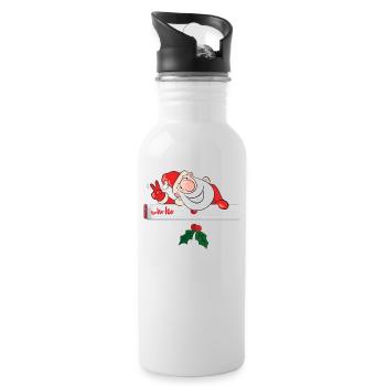 Christmas - Trinkflasche mit integriertem Trinkhalm - Weiß - Rechts