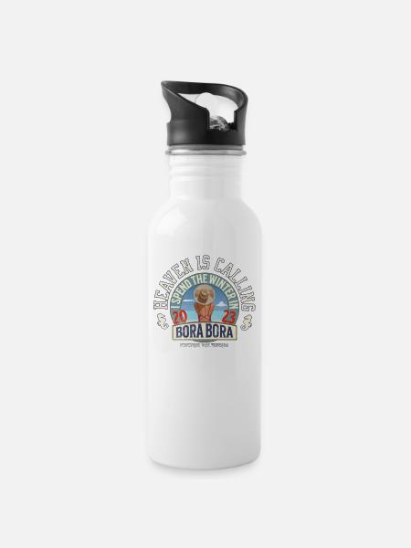 I spend the winter in BORA BORA - Gourde avec paille intégrée - blanc