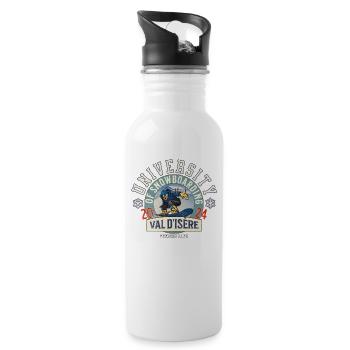 Universität für Snowboarden - Trinkflasche mit integriertem Trinkhalm - Weiß - Rechts