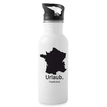 Frankreich. Urlaub. - Trinkflasche mit integriertem Trinkhalm - Weiß - Rechts