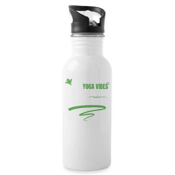 Yoga Vibes - Girl Power - cute women yoga design - Trinkflasche mit integriertem Trinkhalm - Weiß - Rechts