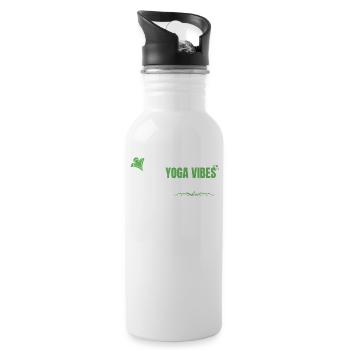 Yoga Vibes - Girl Power - cute women yoga design - Water bottle with straw - white - Right