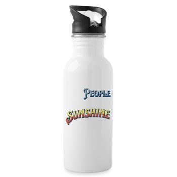 Stay close to people who feel like sunshine - Trinkflasche mit integriertem Trinkhalm - Weiß - Rechts