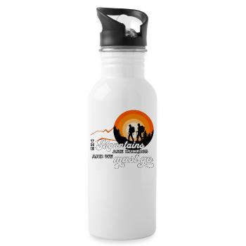 Hiking the mountains are calling and we must go - Water bottle with straw - white - Right