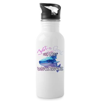 Just a Girl who loves Whale Sharks - Scuba diving - Trinkflasche mit integriertem Trinkhalm - Weiß - Rechts