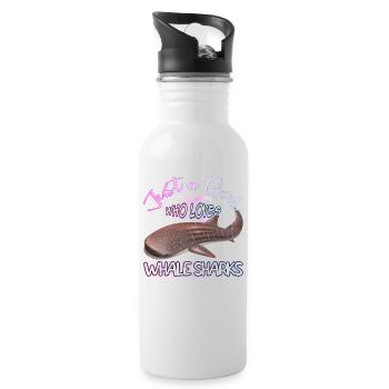 Just a Girl who loves Whale Sharks - Scuba diving - Trinkflasche mit integriertem Trinkhalm - Weiß - Rechts