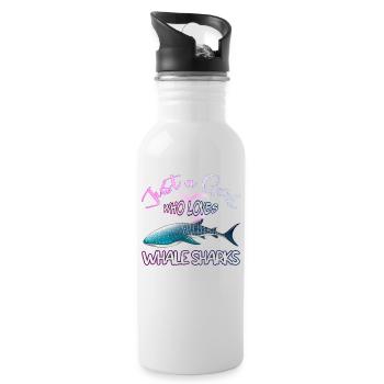 Just a Girl who loves Whale Sharks - Scuba diving - Trinkflasche mit integriertem Trinkhalm - Weiß - Rechts