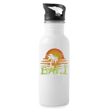 Bali - Indonesien - Trinkflasche mit integriertem Trinkhalm - Weiß - Rechts