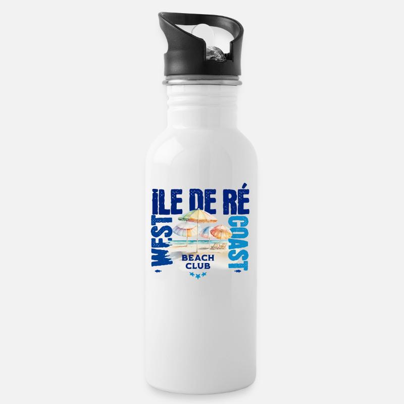Ile de Ré Beach club - Gourde avec paille intégrée - blanc