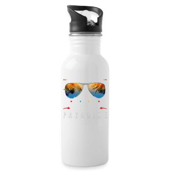 We are on a summer break - Water bottle with straw - white - Right