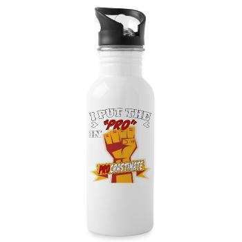 I Put the Pro in Procrastinate - Water bottle with straw - white - Right