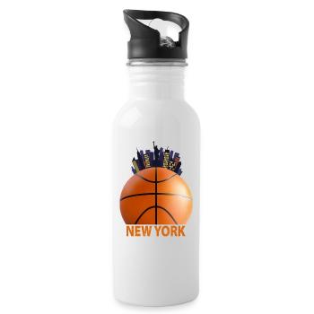 Horizon de basket-ball vintage de New York - Gourde avec paille intégrée - blanc - Droite