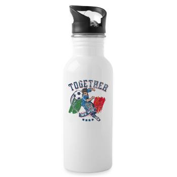 Together we win - Gourde avec paille intégrée - blanc - Droite