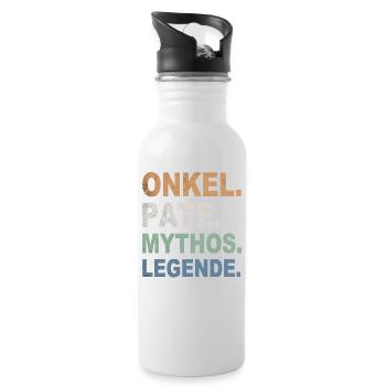 Onkel Pate Mythos Legende - Trinkflasche mit integriertem Trinkhalm - Weiß - Rechts