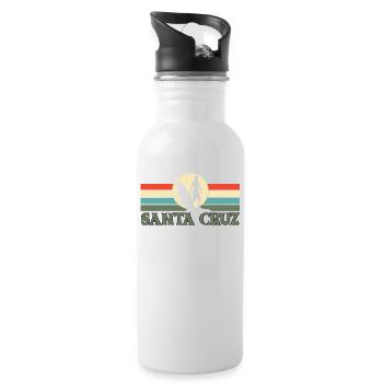 Santa Cruz CA Kalifornien - Trinkflasche mit integriertem Trinkhalm - Weiß - Rechts