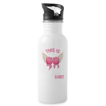 This is my fight Shirt - fight cancer - Trinkflasche mit integriertem Trinkhalm - Weiß - Rechts