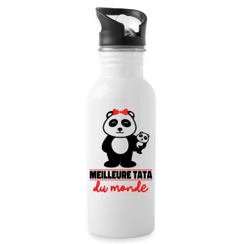 meilleure tata du monde - Gourde avec paille intégrée - blanc - Droite