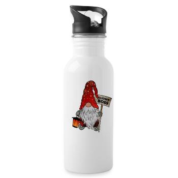 Glitzerboss – Der funkelnde Weihnachtsgnom - Trinkflasche mit integriertem Trinkhalm - Weiß - Rechts
