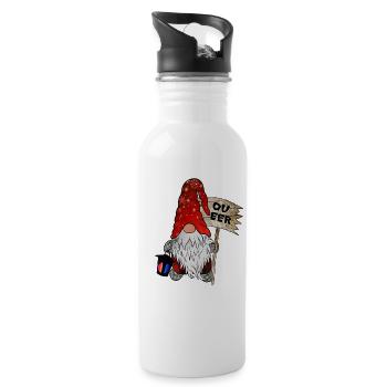 Queer Wichtel LGBTQ+ Weihnachtsgnom - Trinkflasche mit integriertem Trinkhalm - Weiß - Rechts