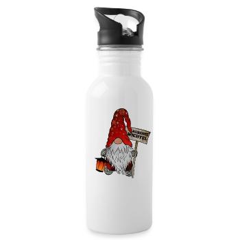 Cuddle Gnome Christmas Gnome - Water bottle with straw - white - Right
