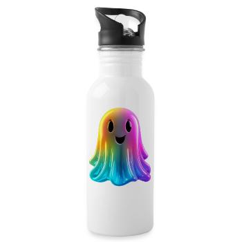 Colorful Ghost - Water bottle with straw - white - Right