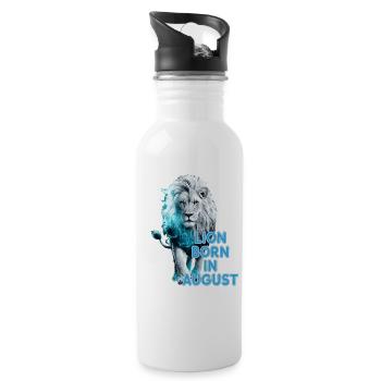 Zodiac sign Leo - born in August - Water bottle with straw - white - Right