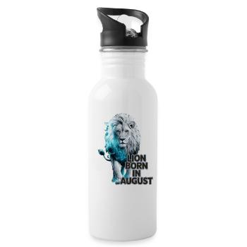 Zodiac sign Leo - born in August - Water bottle with straw - white - Right