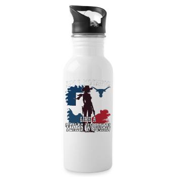Ain't nothing like a Texas woman - Water bottle with straw - white - Right