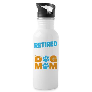 Dog Mom Pension - stay at home dog mom - Water bottle with straw - white - Right