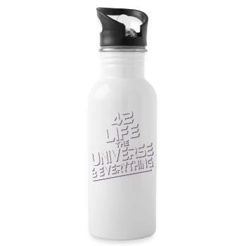 Life Universe Everything 42 answers - Water bottle with straw - white - Right