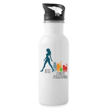 Moi et mes abonnés – Cat Humor Design - Gourde avec paille intégrée - blanc - Droite