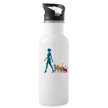 Moi et mes abonnés – Cat Humor Design - Gourde avec paille intégrée - blanc - Droite